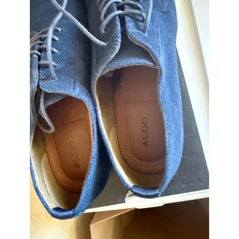 Aldo Clinttun Navy Blue Textured Oxford Dress Shoes Mens 10